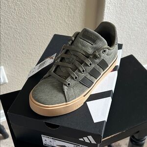 Adidas youth Khaki and Black Sneakers 4